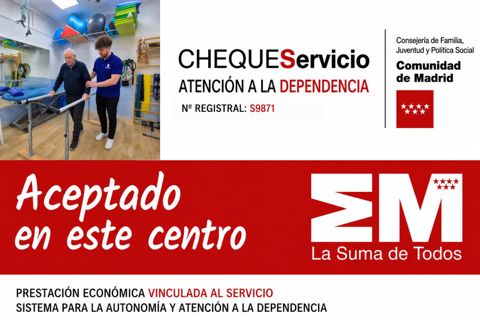 Cheque Servicio de la Comunidad de Madrid aceptado en REHACE