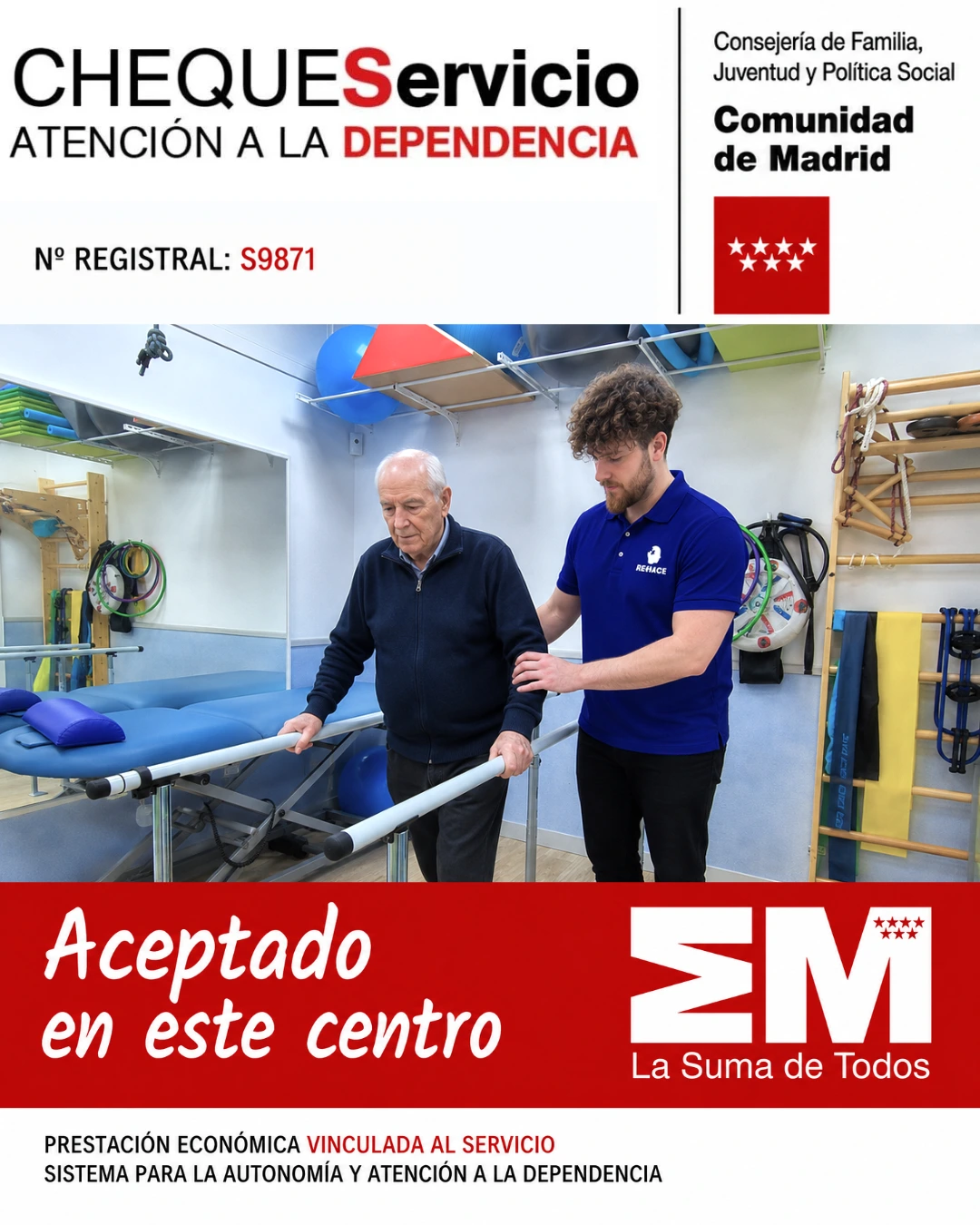 Acreditación Cheque Servicio Comunidad de Madrid Nº Registral S9871 REHACE